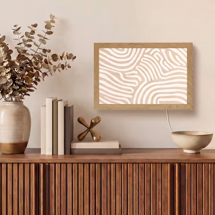 Beige - Aardspatroon Light Box met kabel (Tafellamp) klein -sfeer2