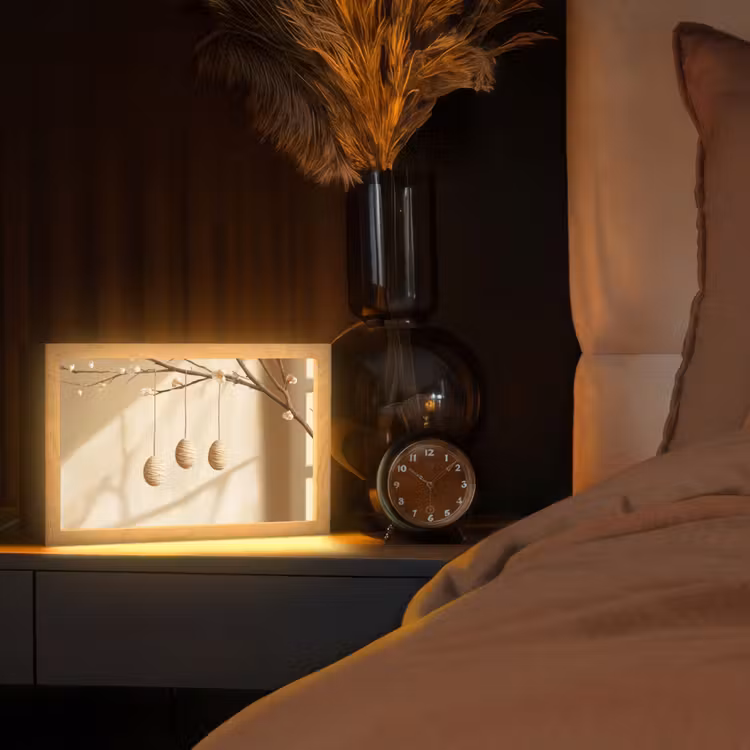 Beige - Paastak - Eieren Light Box met kabel (Tafellamp) klein -sfeer1
