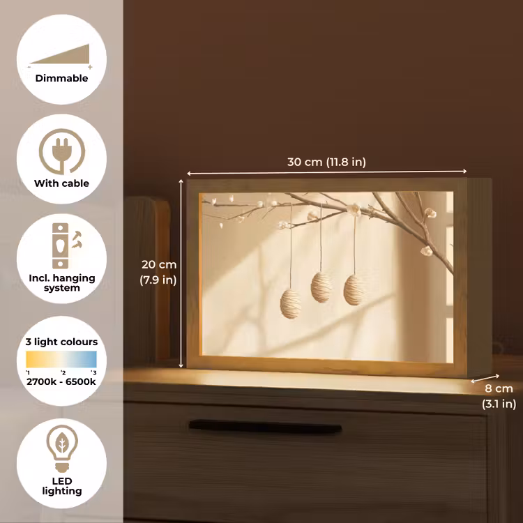 Beige - Paastak - Eieren Light Box met kabel (Tafellamp) klein -USP_EN