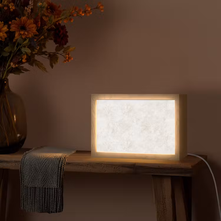 Beige - Marmer - Aders Light Box met kabel (Tafellamp) klein 924 -sfeer4