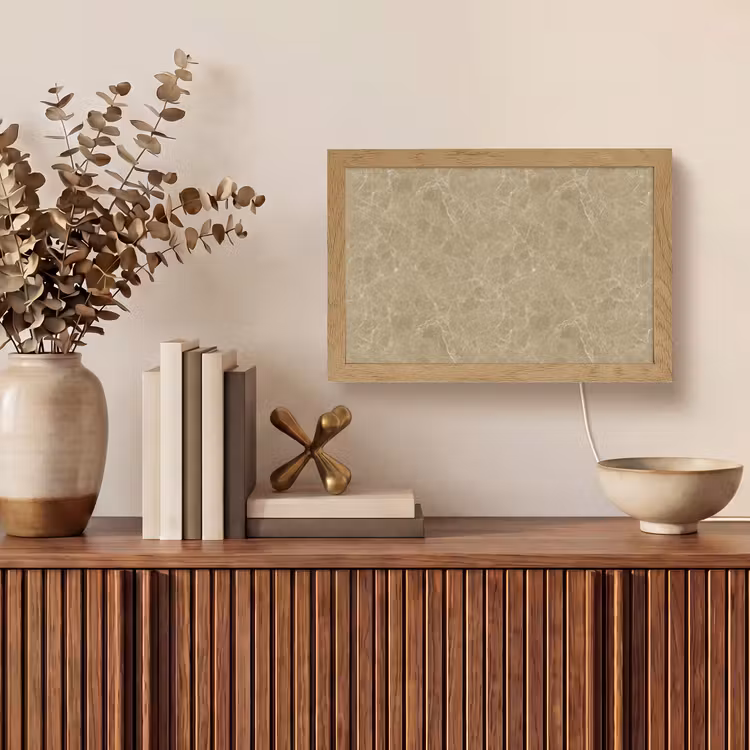 Beige - Marmer - Witte aders Light Box met kabel (Tafellamp) klein 924 -sfeer2