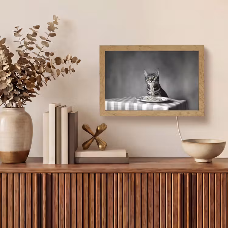 Bengaal - Kat - Tafelkleed - Zwart - Wit - Dier Light Box met kabel (Tafellamp) klein -sfeer2
