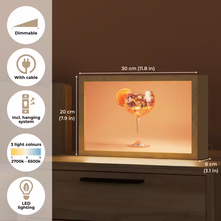 Drank - Oranje - Glitter - Disco Light Box met kabel (Tafellamp) klein -USP_EN