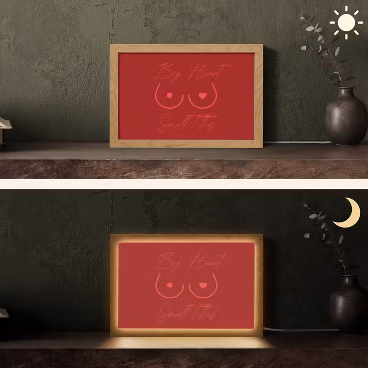 big heart small titties - Hart - Rood Light Box met kabel (Tafellamp) klein -sfeer3