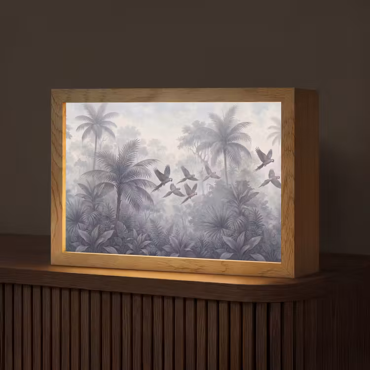 Vogel - Vliegend - Jungle - Vintage - Dieren Light Box met kabel (Tafellamp) klein -z3d_website