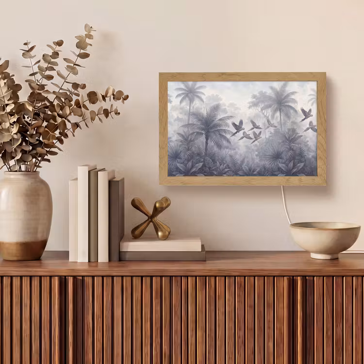 Vogel - Vliegend - Jungle - Vintage - Dieren Light Box met kabel (Tafellamp) klein -sfeer2