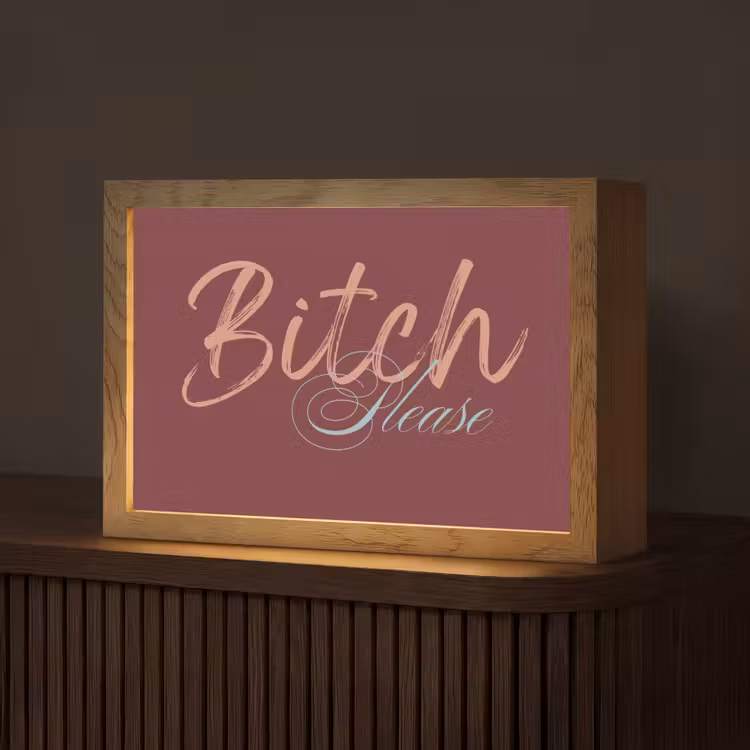 Bitch please - Rood - Blauw Light Box met kabel (Tafellamp) klein -z3d_website