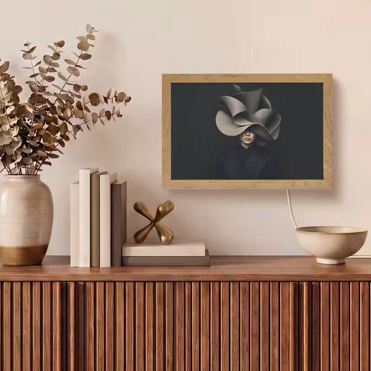 Zwarte - Hoed - Vrouw Light Box met kabel (Tafellamp) klein -sfeer2