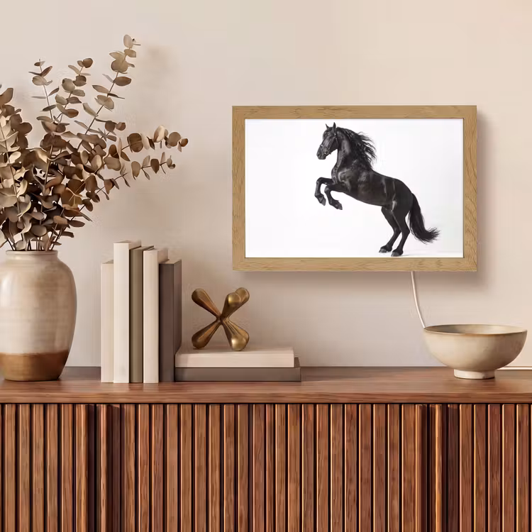 Zwart - Paard - Portret Light Box met kabel (Tafellamp) klein -sfeer2