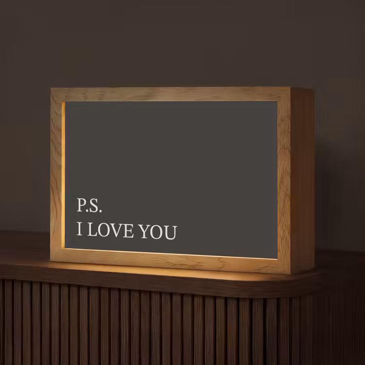 Zwart - Minimalistisch - Valentijn Light Box met kabel (Tafellamp) klein -z3d_website