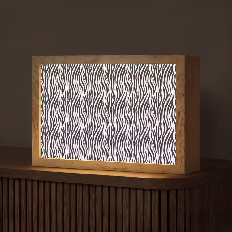 Zwart - Wit - Zebra - Patroon Light Box met kabel (Tafellamp) klein 924 -z3d_website