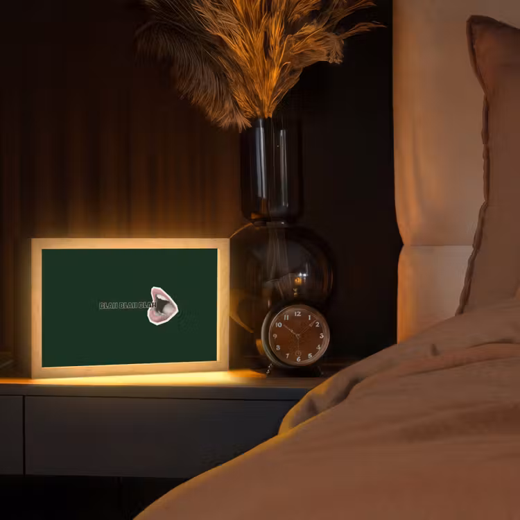 BLAH BLAH BLAH - Mond - Groen Light Box met kabel (Tafellamp) klein -sfeer1