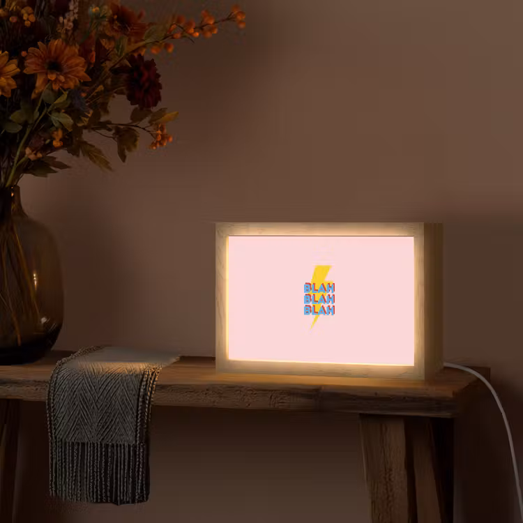 Blah - Bliksem - Roze Light Box met kabel (Tafellamp) klein -sfeer4