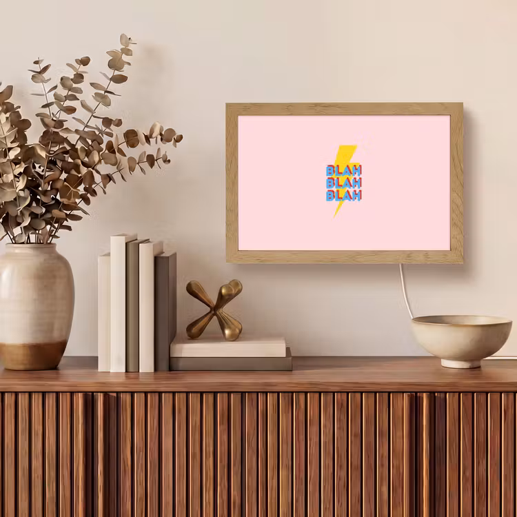 Blah - Bliksem - Roze Light Box met kabel (Tafellamp) klein -sfeer2