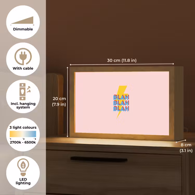 Blah - Bliksem - Roze Light Box met kabel (Tafellamp) klein -USP_EN