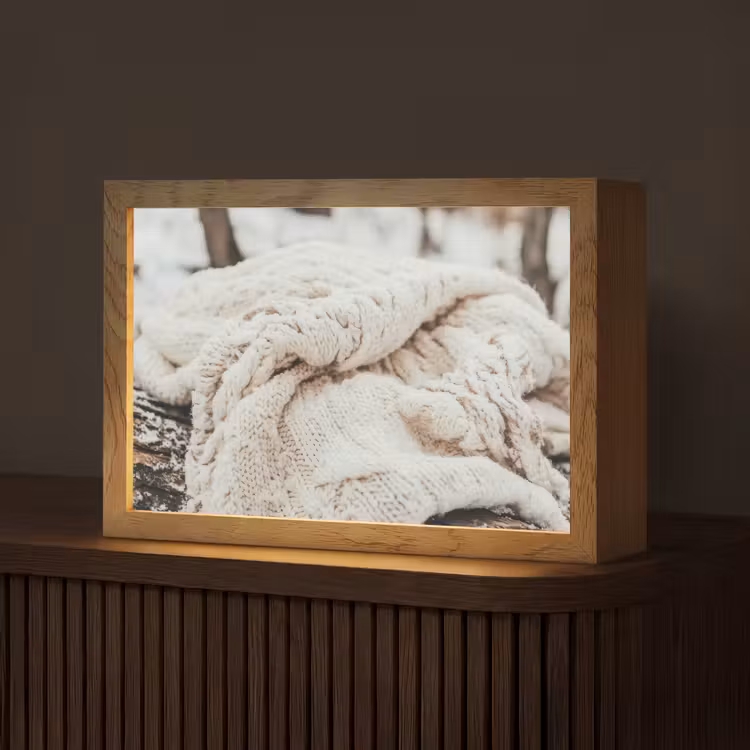 Deken - Wit - Boomstronk - Winter - Sneeuw Light Box met kabel (Tafellamp) klein -z3d_website