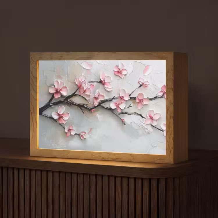 Bloesem - Kunstzinnig - Roze - Sakura Light Box met kabel (Tafellamp) klein -z3d_website