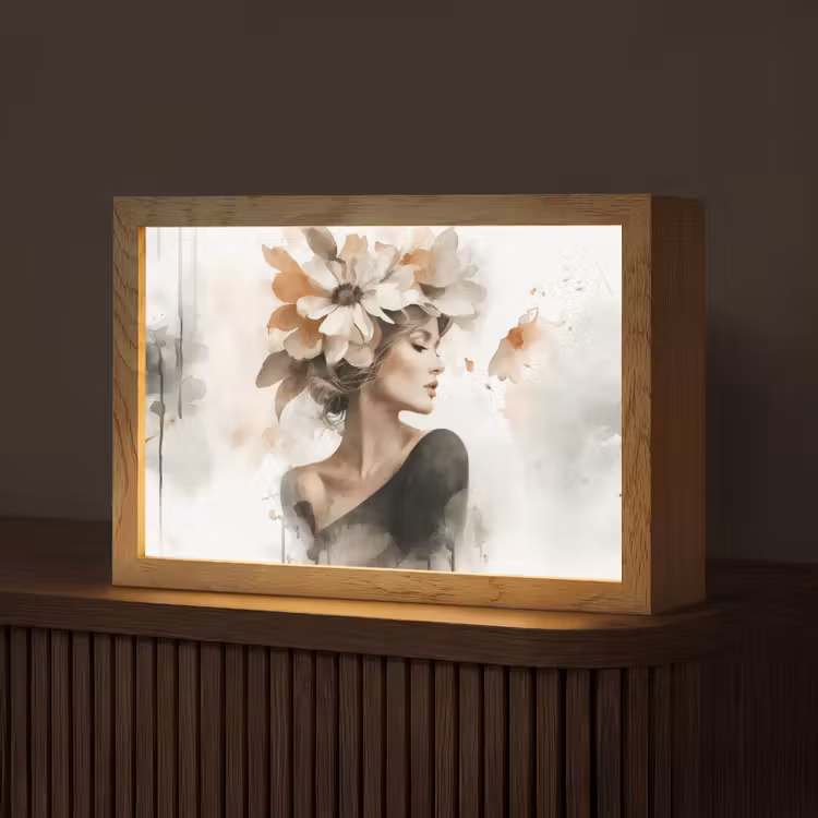 Bloesem - Portret - Gezicht Light Box met kabel (Tafellamp) klein -z3d_website