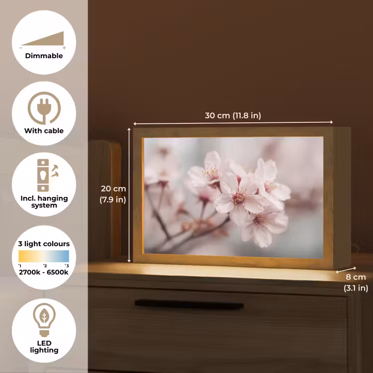 Bloesems - Meeldraden - Geel - Wazig Light Box met kabel (Tafellamp) klein -USP_EN