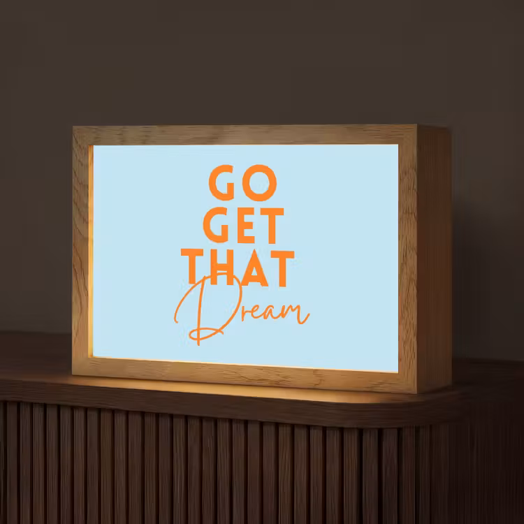 Blauw - Oranje - Tekst Light Box met kabel (Tafellamp) klein -z3d_website