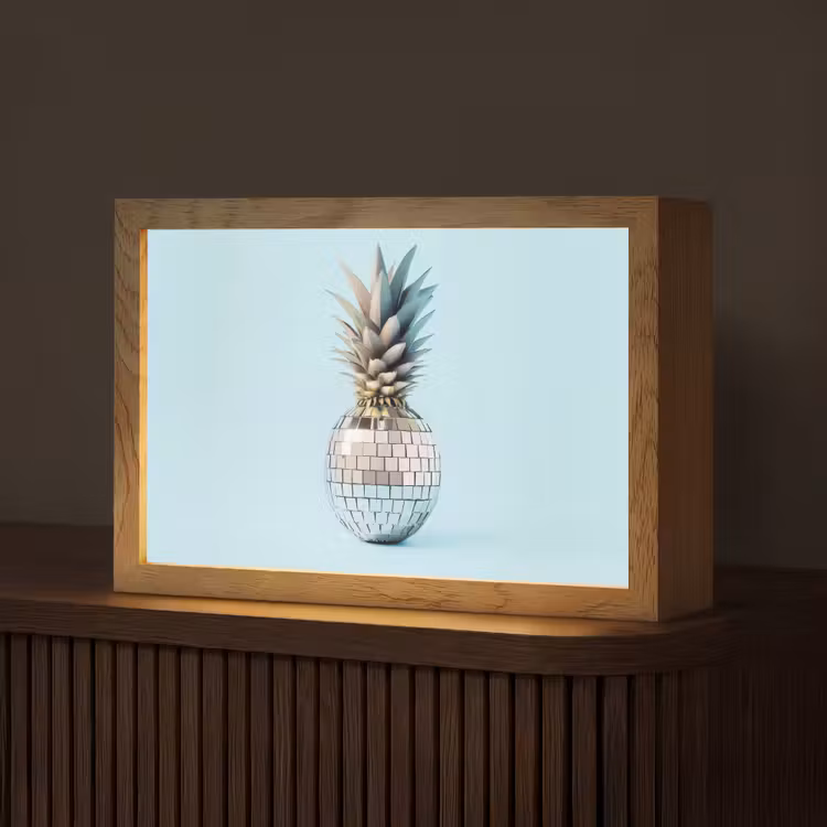 Blauw - Ananas - Disco - Discobal Light Box met kabel (Tafellamp) klein -z3d_website