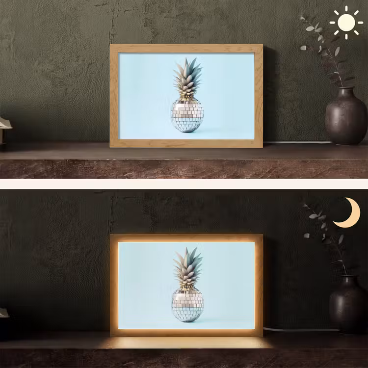 Blauw - Ananas - Disco - Discobal Light Box met kabel (Tafellamp) klein -sfeer3