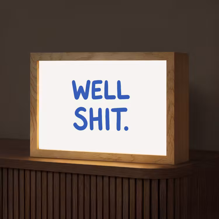 Blauw - Quote - Wit Light Box met kabel (Tafellamp) klein -z3d_website
