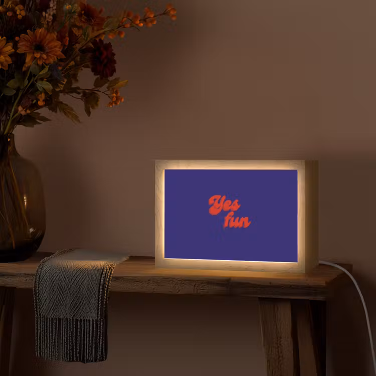 Blauw - Rood - Yes fun - 3D Light Box met kabel (Tafellamp) klein -sfeer4