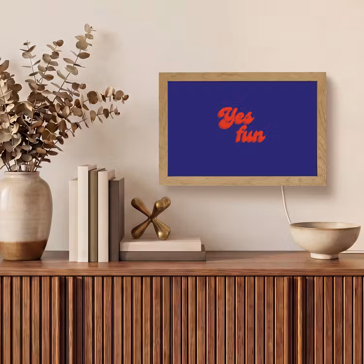 Blauw - Rood - Yes fun - 3D Light Box met kabel (Tafellamp) klein -sfeer2