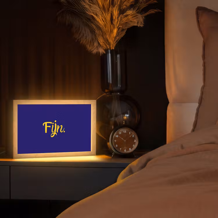 Blauw - Geel - Fijn Light Box met kabel (Tafellamp) klein -sfeer1