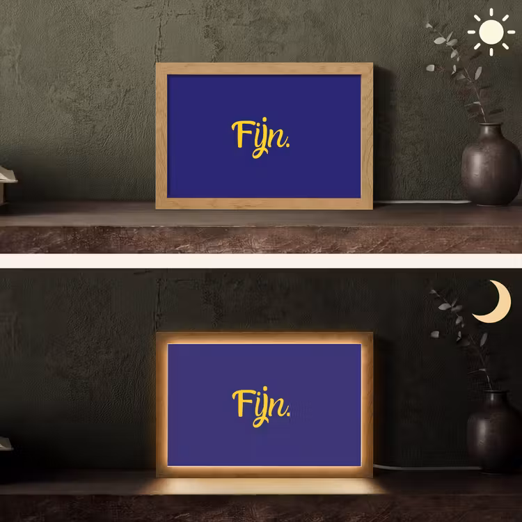Blauw - Geel - Fijn Light Box met kabel (Tafellamp) klein -sfeer3