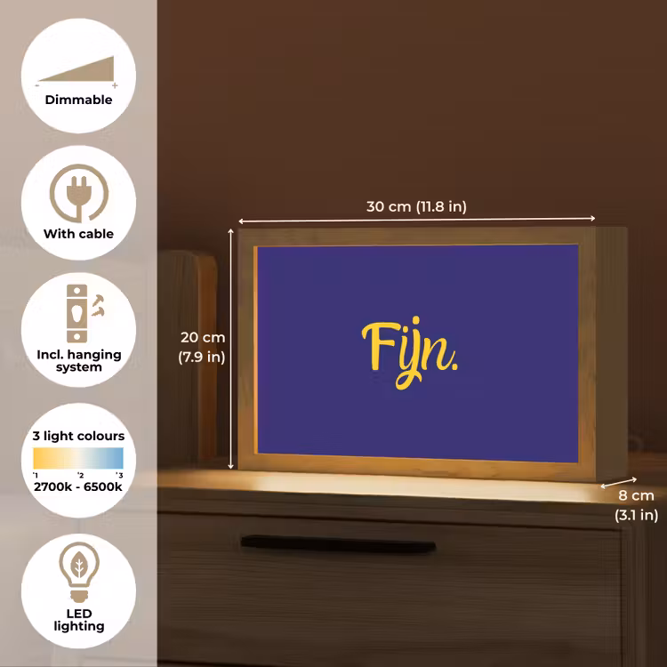 Blauw - Geel - Fijn Light Box met kabel (Tafellamp) klein -USP_EN