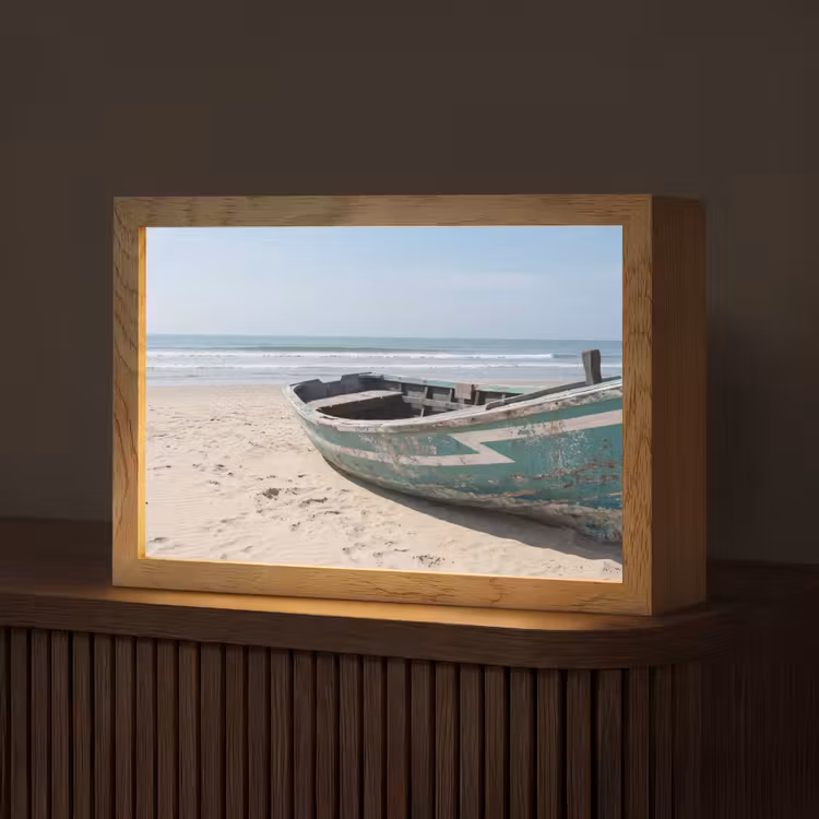 Boot - Zandstrand - Zee Light Box met kabel (Tafellamp) klein -z3d_website