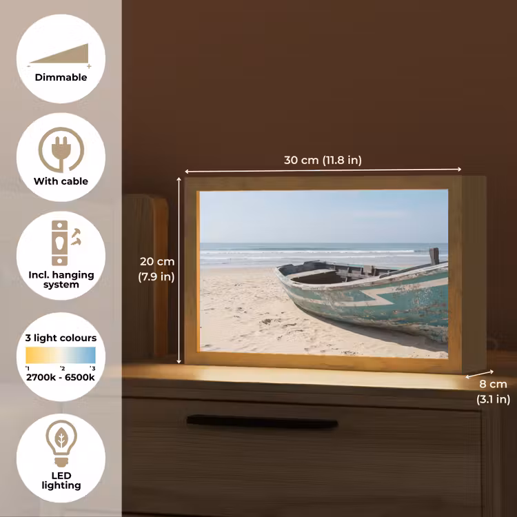 Boot - Zandstrand - Zee Light Box met kabel (Tafellamp) klein -USP_EN