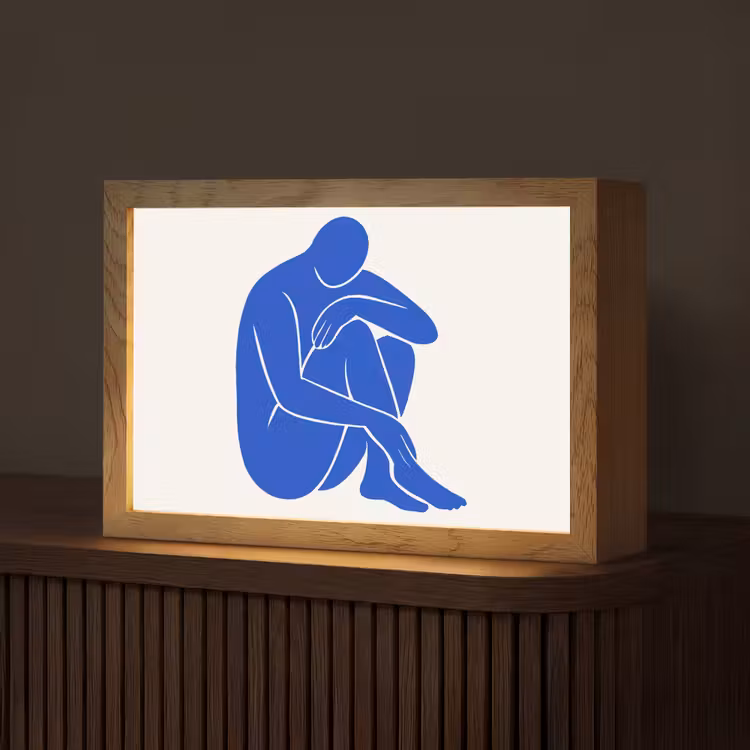 Lichaam - Abstract - Blauw Light Box met kabel (Tafellamp) klein -z3d_website