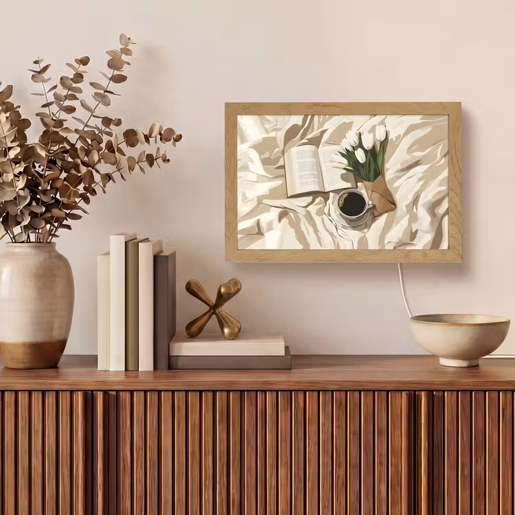 Boek - Illustratie - Tulpen - Koffie Light Box met kabel (Tafellamp) klein -sfeer2