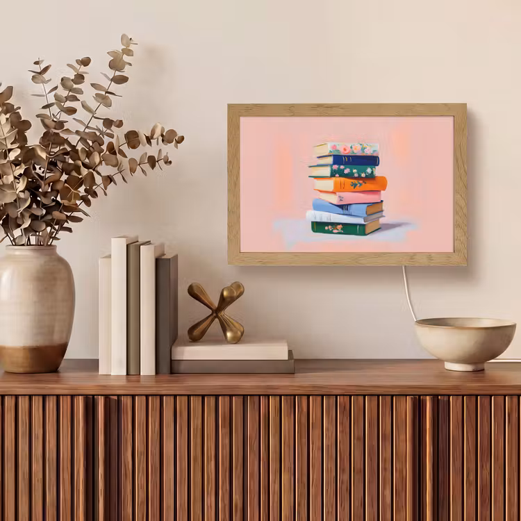 Boeken - Stapel - Kleurrijk Light Box met kabel (Tafellamp) klein -sfeer2