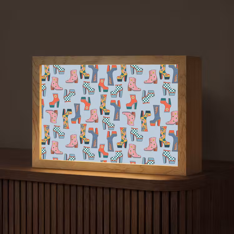 Laarzen - Patroon - Disco Light Box met kabel (Tafellamp) klein 924 -z3d_website