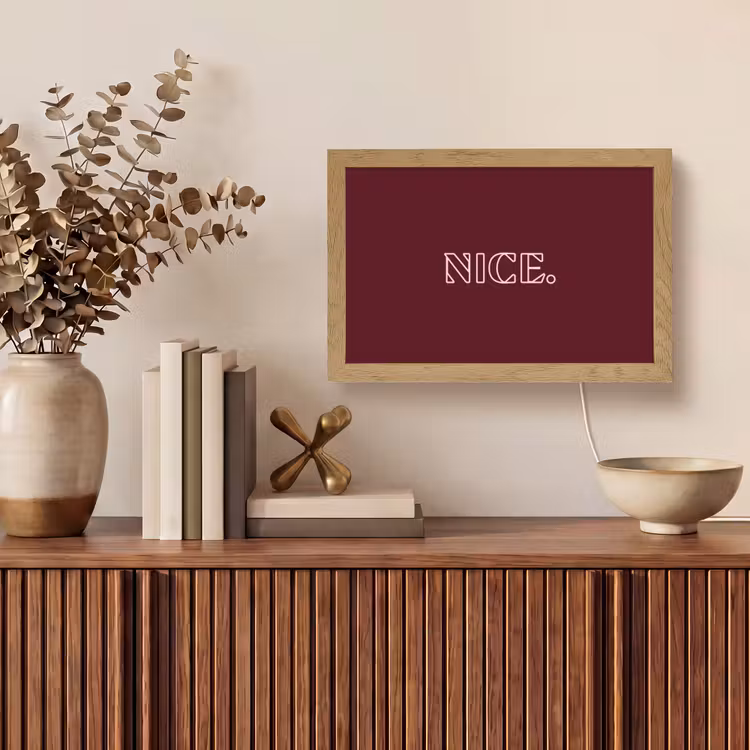 Bordeaux - Nice - minimalistisch Light Box met kabel (Tafellamp) klein -sfeer2