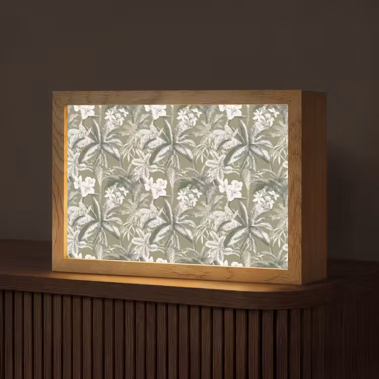 Botanisch - Bloemen - Groen Light Box met kabel (Tafellamp) klein 924 -z3d_website
