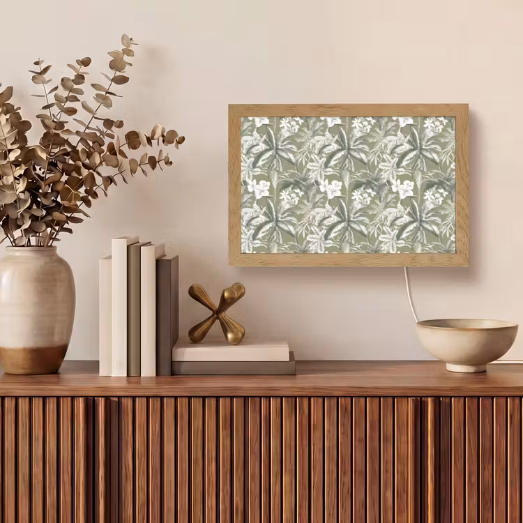 Botanisch - Bloemen - Groen Light Box met kabel (Tafellamp) klein 924 -sfeer2