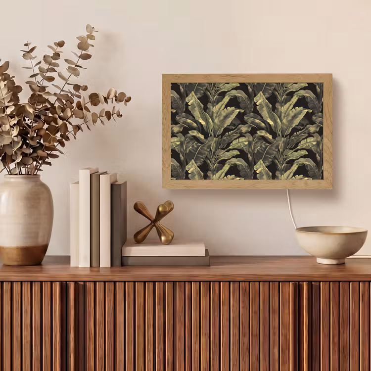 Botanisch - Bladeren - Groen Light Box met kabel (Tafellamp) klein 924 -sfeer2
