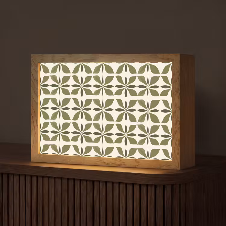 Botanisch - Retro - Groen Light Box met kabel (Tafellamp) klein 924 -z3d_website