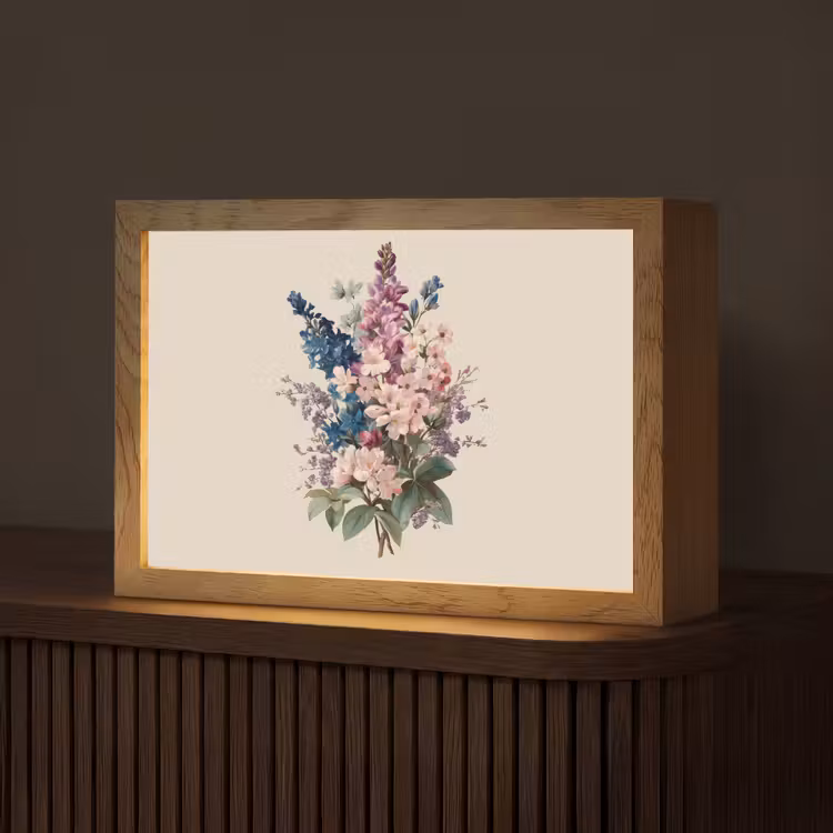 Boeket - Beige - Harmonieus - Subtiel Light Box met kabel (Tafellamp) klein -z3d_website