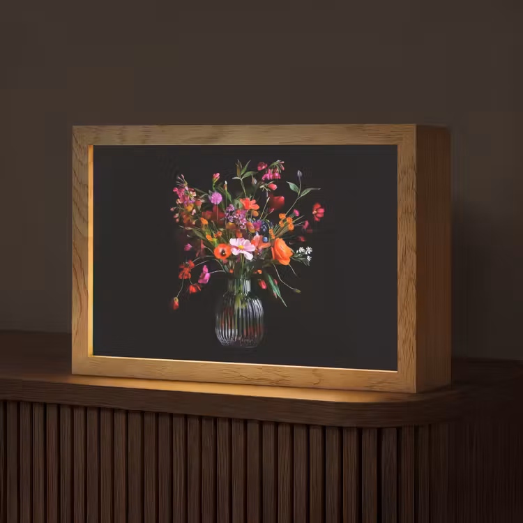 Boeket - Veldbloemen - Vaas Light Box met kabel (Tafellamp) klein -z3d_website