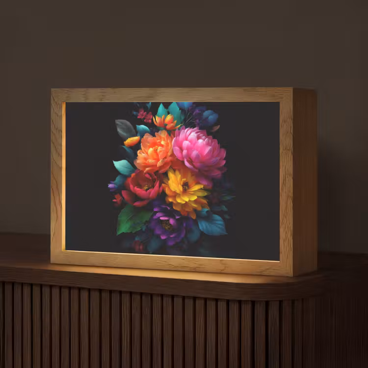 Boeket - Bloemen - Kleur Light Box met kabel (Tafellamp) klein -z3d_website