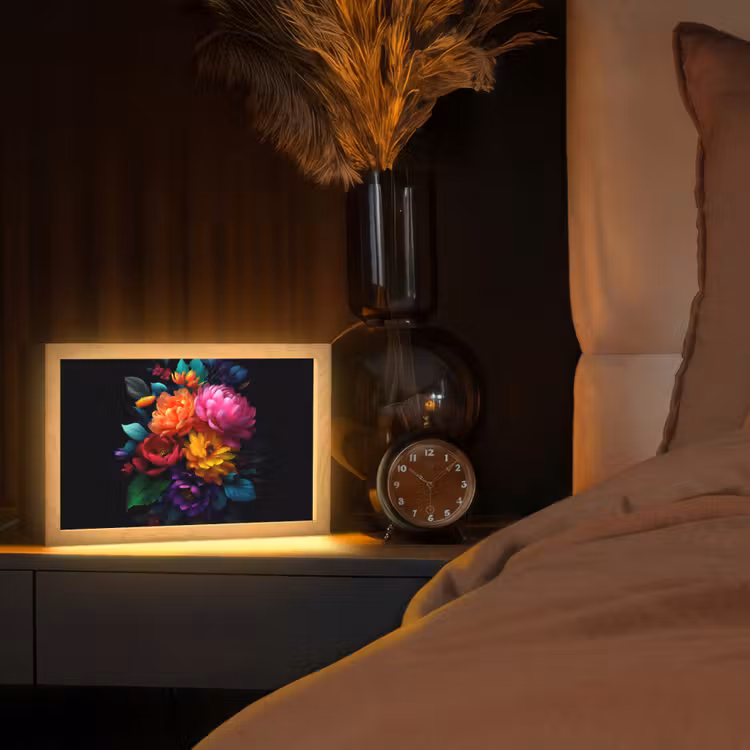Boeket - Bloemen - Kleur Light Box met kabel (Tafellamp) klein -sfeer1