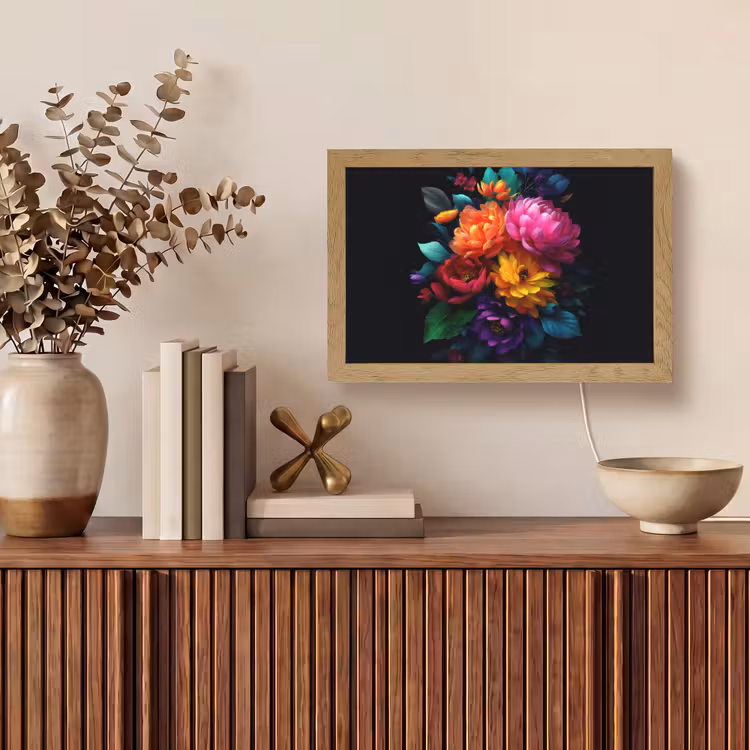 Boeket - Bloemen - Kleur Light Box met kabel (Tafellamp) klein -sfeer2