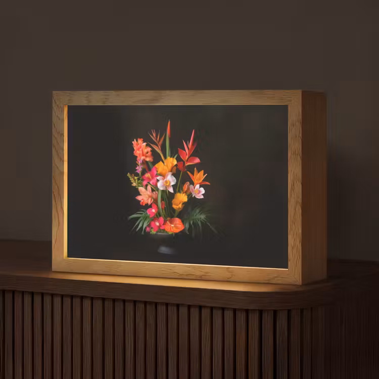 Boeket - Bloemen - Exotisch Light Box met kabel (Tafellamp) klein -z3d_website