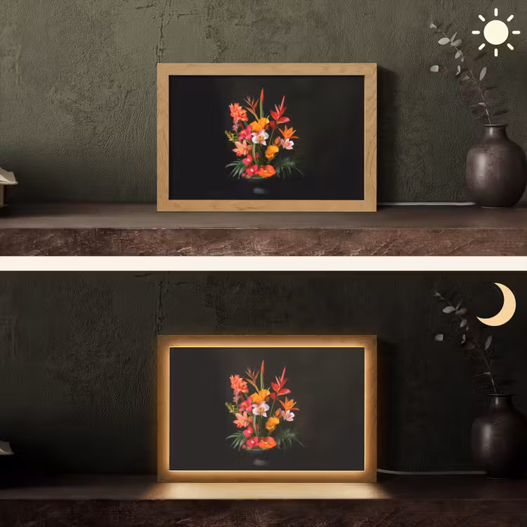 Boeket - Bloemen - Exotisch Light Box met kabel (Tafellamp) klein -sfeer3